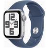 Apple Watch SE 2024 2 gen GPS 40mm Cassa Argento Cinturino Blu Denim