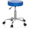HJH Office 729413 Sgabello da ufficio OPERATOR II in similpelle blu Sgabello regolabile in altezza con rotelle