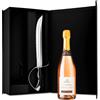 Vinuva Store Sciabola per Champagne in scatola regalo da Sabrage con bottiglia di Cremant d\'Alsazia Rosè 75cl