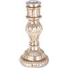 Bizzotto Portacandela Natale Vetro Glimmer Champagne H 16,5 Cm