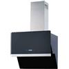 WOLKENSTEIN W S4-60A++BTZ - Cappa inclinata, cappa aspirante, cappa da parete, aria di scarico, vetro nero, larghezza 60 cm, controllo touch, flusso d'aria 558 m³/h