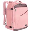 MATEIN Grande Bagaglio a Mano Aereo 55x35x25 per ITA Airways, Zaino da Viaggio 50L Borsa da Cabina Espandibile Travel Bag per Donna, Leggero Zaini Casual per Air France, Air Europa, KLM, Grigio Rosa