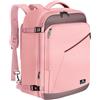 MATEIN Zaino Ryanair 40x30x20, Bagaglio a Mano Aereo Zaino da Viaggio per Donna, 30L Zaini Cabina Compatto Leggero Zaini Casual Espandibile Travel Bag per Ryanair, Wizz Air, Easyjet, Grigio Rosa