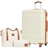 COOLIFE Set di Valigie Rigida 3 Pezzi, Set Valigie con Borsone da Viaggio Espandibile Palestra e Borsa da Toilette, Valigia con 4 Rotelle Girevoli a 360° TSA Serratura