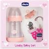 CHICCO SET REGALO BIBERON, SUCCHIETTO E CATENELLA ROSA