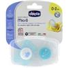 CHICCO SUCCHIETTO MICRO AZZURRO SILICONE 0-2 2PZ