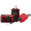 OM System TG-7 red with CSCH-107 Hard Case and CHS-09 Floating Handstrap
