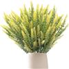 GIUSOBG Lavanda Artificiale 12 Pz Bouquet Lavanda Artificiale Bouquet 38 cm Plastica di Fiori di per Terrazza del Giardino e Decorazione del Vaso (Giallo)