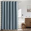 MIULEE Tenda da doccia in lino ondulato 180x200 cm Blu, tende da doccia impermeabili per hotel di lusso, tenda da bagno in tessuto lavabile antimuffa con 12 ganci in metallo.