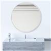 FRUMENSHIP Specchio rotondo in argento, 61 cm, specchio rotondo da parete con cornice in metallo, specchio circolare argento per bagno, vanità, camera da letto, soggiorno, ingresso