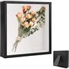 VIQIHEOE Cornice Portafoto 3D, Cornice Quadrata da Riempire 20 x 25 cm, con Lastra Acrilica Trasparente, Frame per in Legno Fai da Te Profonda 3 cm, Appendere alla Parete o Sulla Scrivania, Nero