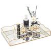 SLHEQING Vassoio decorativo grande a specchio, rettangolare da bagno, in vetro, organizer per cosmetici, organizzatore per toeletta, tavolo da pranzo, bagno e camera da letto