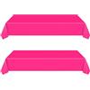 yayafunfun 2 Pezzi Tovaglie Rosso Rosa, 137 x 274 cm Tovaglia in Plastica, Rettangolare, Una Sola Volta，Impermeabile, Resistente all'olio per Compleanno, Matrimonio, Natale, La Tavola di Casa Festa