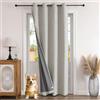Joydeco 100% tende oscuranti, effetto lino, 1 pezzo, tenda oscurante per porta, con occhielli, protezione termica dal freddo, per camera da letto, soggiorno, bianco puro, 240 x 140 cm