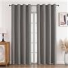 CUCRAF Tenda 100% Oscurante in Lino con Occhielli, Tende Termiche, Colore Grigio Chiaro, H229 x L117 cm, Set di 2 Pezzi, Tenda Termica per Protezione dal Freddo e Insonorizzazione, per Soggiorno e