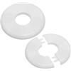 PATIKIL Flangia Divisa a Parete, 28mm Copriforo con Piastra Autoadesiva Rotonda in ABS Copri Tubi Termosifoni Copertura per Decorazione Rubinetto Tubo Acqua Bagno Cucina, 2 Pezzi, Bianco