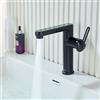 LakeBayMZC Rubinetto Per Bagno Con Display LED Della Temperatura Rubinetto da Bagno, Miscelatore Monocomando per Lavabo per Bagno, Nero