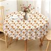 Romanstile Tovaglia autunnale Rotonda 160 cm Diametro antimacchia Tovaglie da Esterno con motivo a foglia d'acero arancione centrotavola decorazione per Halloween, cucina, sala da pranzo, caffè