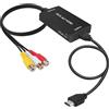 uhddadi Convertitore AV a HDMI, Composite CVBS Video Converter Adattatore con cavo HDMI per PS2/Xbox/SNES/ N64/ VHS/VCR Videoregistratore DVD, Supporta PAL/NTSC(Nero)