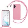 Beajew Custodia per Samsung Galaxy Note 10 Plus Cover con Regolabile Rimovibile Corda da Catena Collana Necklace Antiurto Cordino Collari per Samsung Galaxy Note 10 Plus, Rosa