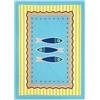 Excelsa Corfù Canovaccio da Cucina, 100% Cotone, Cm. 70 x 50, Decoro Stile Mare, Con Asola