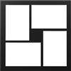 walther design PA433B Passepartout per Cornici, da 30 x 30 cm, per 4 Foto da 10 x 15 cm, Nero