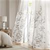 Madison Park Cecily - Tenda semitrasparente con stampa botanica a pannello singolo, facile da appendere, adatta a aste di diametro fino a 3,2 cm, 127 x 213 cm, colore: Grigio foglie