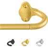 TVWOO Aste curve per tende avvolgenti da 71 a 122 cm, set di aste per tende oscuranti regolabili da 1,5 cm di diametro, asta per finestra singola in metallo spesso nascosta, ottone oro