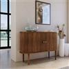 DEGHI Madia 120x80h cm rovere scuro cannettato con 2 ante scorrevoli - Mebras