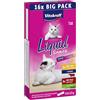 Vitakraft Liquid Snack, snack gatto, snack gatto cremoso, con manzo, con pollo, in bustine singole, 1 confezione scorta (16x 15g)