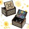 Jeffdad Carillon musicale in legno con incisione laser vintage a manovella, regalo unico per Natale, compleanno, San Valentino, anniversario, festa della mamma