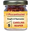 I Piccantissimi - Carolina Reaper peperoncino piccantissimo in vasetto da (13 gr) - Scaglie di Peperoncino a lunga conservazione - peperoncino carolina reaper coltivato in Italia (2.000.000 Shu)