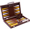 Engelhart - 250520 - Backgammon Deluxe 15 (38 cm) - Valigetta Elegante in Similpelle con Interno in Feltro - Pedine Madreperlate e Dadi Inclusi