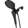 Moen Verso 220C3EPBL - Soffione a 8 funzioni, diametro 17,8 cm, con doccetta con prestazioni ecologiche, colore nero opaco, tubo rotondo 72