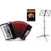Classic Cantabile Fisarmonica Classic Cantabile 48 Bass Secondo V Set (Fisarmonica 48 bassi con borsa & tracolle incl. leggio & scuola di fisarmonica) Nero