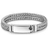 Dankadi Bracciale a doppia catena Chopin massiccio largo 10 mm in argento Sterling 925, bracciale a catena grande maschile a maglie Rock Punk Hip Pop Snake Festa Regalo Gioielli per uomo, 7