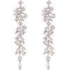 EVER FAITH Rotondad Cubic Zirconia Orecchini da sposa per le donne spose, Goccia Cristalli Chandelier Dangle per Concerto Trasparente Oro Rosa-Backed