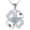 MICMIF Moissanite Diamante Collana Quadrifoglio da Donna, 1 Carato Ciondolo Trifoglio a Quattro Foglie Catena 41+3,5cm Anniversario Gioielli Collana Argento 925 Per Fidanzata Moglie Mamma