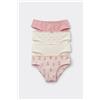 Tezenis 4 Paia Slip Bimba In Cotone Stampato Bambina Rosa