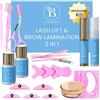 BLOOMORA Laminazione Ciglia Kit Completo, Laminazione sopracciglia, Soluzione 2 in 1, 15 Applicazioni, Kit per la Lamination delle Sopracciglia a Casa, Durata 6-8 Settimane, DIY Lash Lift