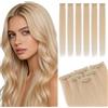 MY-LADY Extension Capelli Veri Clip 6 Pezzi 25cm Extension Capelli Veri per Highlight Natural Lisci Donna #60 Biondo Platino 31g
