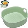LUPATDY Teglia da Forno 650 ml, Forma Quadrata 7 Pollici, in Ceramica, con Manici per Lasagne, Carne, Verdure, per Friggitrice ad aria Calda, Forno, Microonde,18.5 x 17 x 6 cm (Verde)