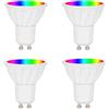 BAOMING Faretto GU10 LED da 5 W RGB multicolore dimmerabile, luce bianco caldo 2700 K, compatibile con Alexa, Google Assistant, angolo di diffusione 38 gradi, confezione da 4 pezzi