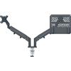Leitz Ergo Braccio salvaspazio per doppio monitor con supporto per laptop Leitz