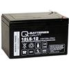 Q-Batteries Batteria 12LS-12 F2 12 V 12 Ah al piombo/AGM VRLA con VdS