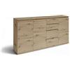 Stella Trading Brest - Comò in stile rovere Artisan, credenza moderna con ampio spazio di archiviazione, 160 x 84 x 35 cm (larghezza x altezza x profondità)