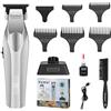 KEMEI 3023-702 - Regolabarba da uomo, 9000 giri/min, zero gapped per barbieri con corpo interamente in metallo, tagliacapelli professionale con display a LED, lame in ceramica e DLC