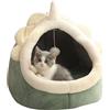 MENDIA Cuccia da Interni per Gatti, Chiuso Peluche Letto Giocattolo con La Palla, Grotte E Case per Animali Domestici Conigli, Cani, Verde