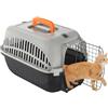 NAIZY Trasportino per cani e gatti, 48 x 32 x 32 cm, in plastica PP, con porta in ferro e prese d'aria, max. fino a 10 kg