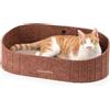 FUKUMARU Tiragraffi Cartone per Gatti, Cuccia Gatto Interno di Feltro, Tiragraffi per Gatti Adulti con 2 Tappetini in Cartone di Alta Qualità, Rimovibile e Reversibile, Lungo da 61 cm, Caramello